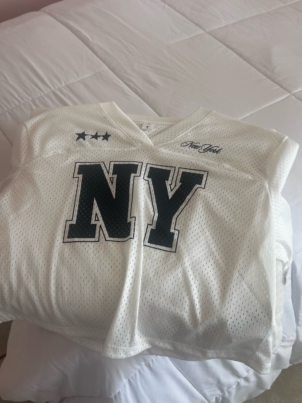 White NY Mesh Short-Sleeve Shirt - Casual women’s